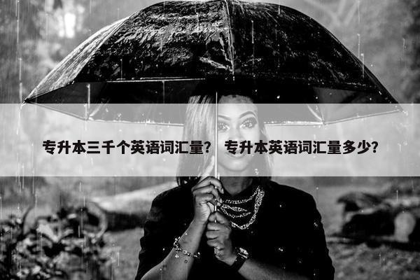 专升本三千个英语词汇量？ 专升本英语词汇量多少？