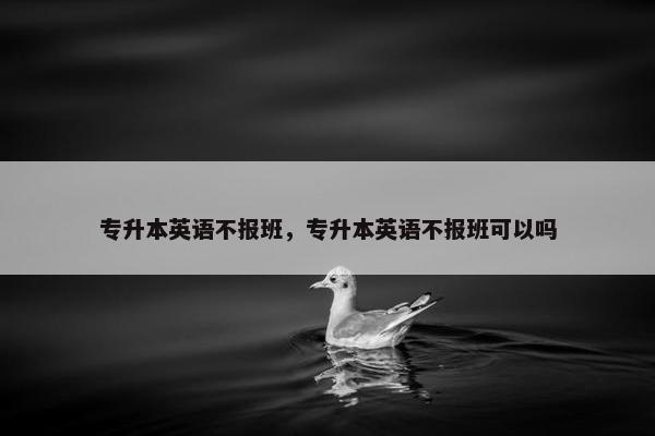 专升本英语不报班，专升本英语不报班可以吗