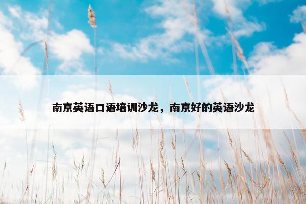 南京英语口语培训沙龙，南京好的英语沙龙