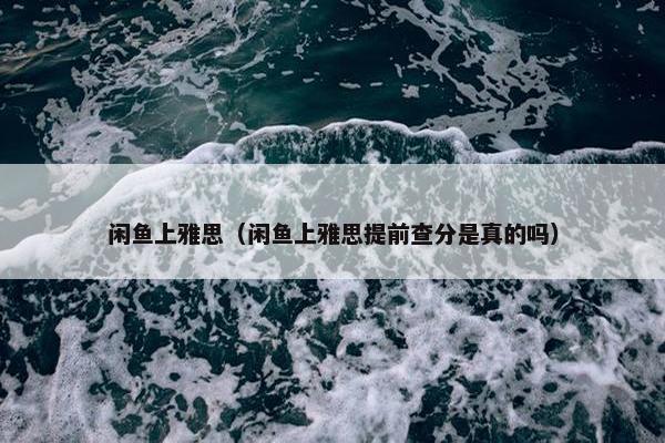 闲鱼上雅思（闲鱼上雅思提前查分是真的吗）
