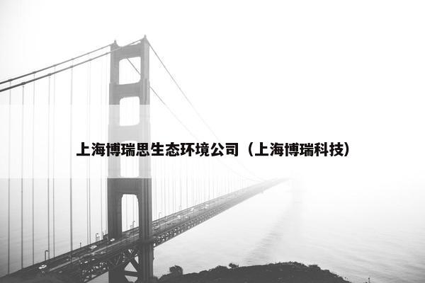 上海博瑞思生态环境公司（上海博瑞科技）