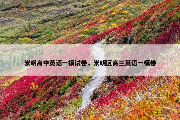 崇明高中英语一模试卷，崇明区高三英语一模卷