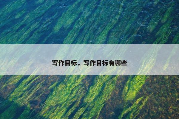 写作目标，写作目标有哪些