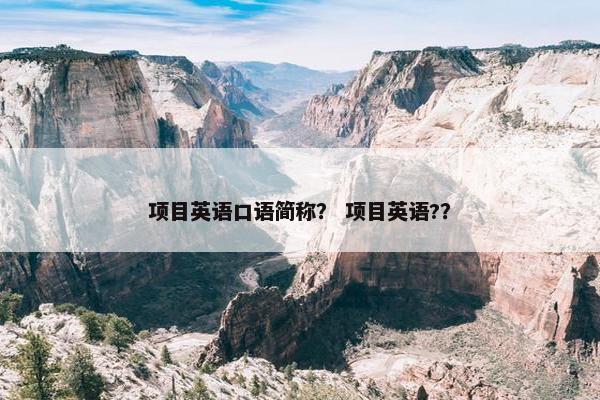项目英语口语简称？ 项目英语?？
