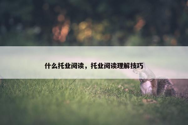 什么托业阅读，托业阅读理解技巧