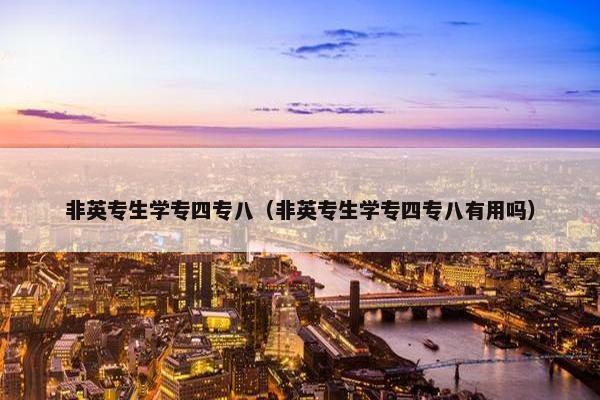 非英专生学专四专八（非英专生学专四专八有用吗）