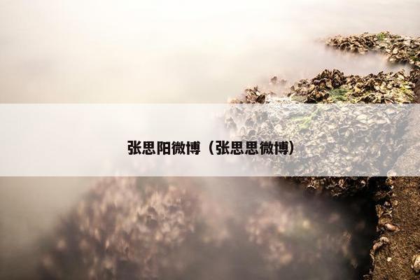张思阳微博（张思思微博）