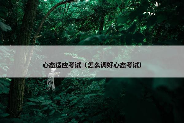 心态适应考试（怎么调好心态考试）