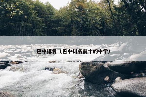 巴中排名（巴中排名前十的中学）