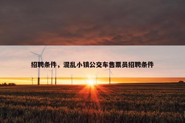 招聘条件，混乱小镇公交车售票员招聘条件