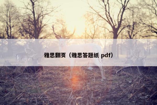 雅思翻页（雅思答题纸 pdf）