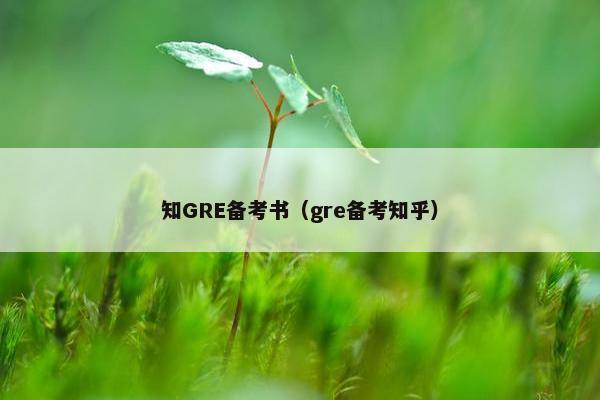 知GRE备考书（gre备考知乎）