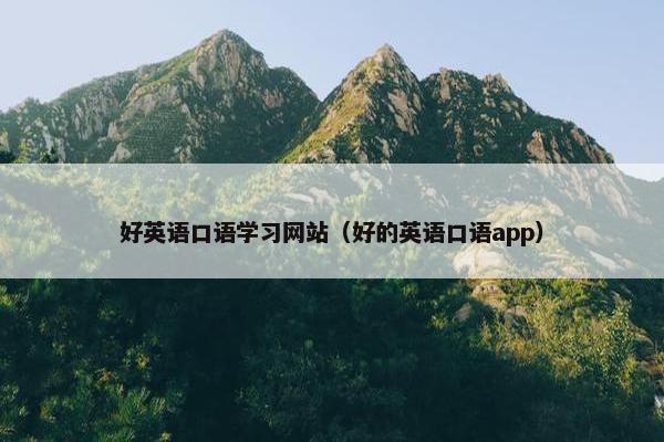 好英语口语学习网站（好的英语口语app）