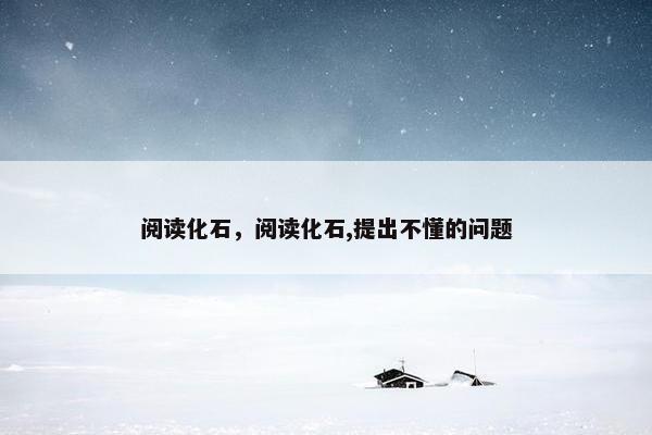 阅读化石，阅读化石,提出不懂的问题