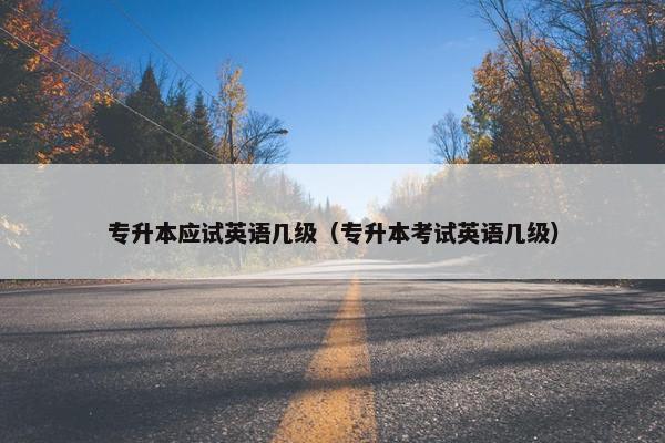 专升本应试英语几级（专升本考试英语几级）