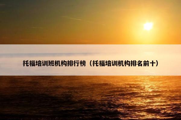 托福培训班机构排行榜（托福培训机构排名前十）