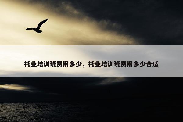 托业培训班费用多少，托业培训班费用多少合适