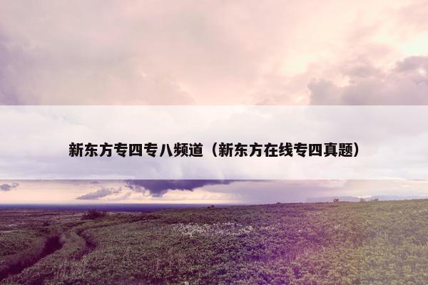 新东方专四专八频道（新东方在线专四真题）
