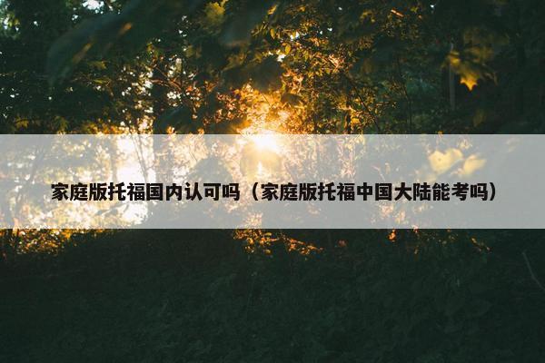 家庭版托福国内认可吗（家庭版托福中国大陆能考吗）