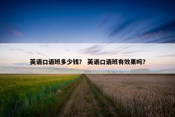 英语口语班多少钱？ 英语口语班有效果吗？