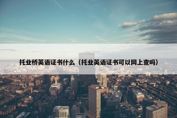 托业桥英语证书什么（托业英语证书可以网上查吗）