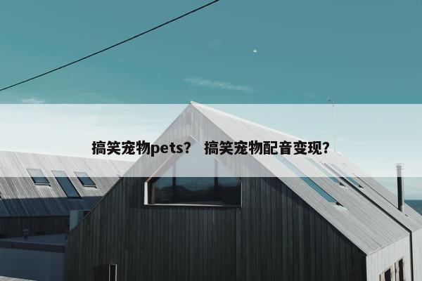 搞笑宠物pets？ 搞笑宠物配音变现？