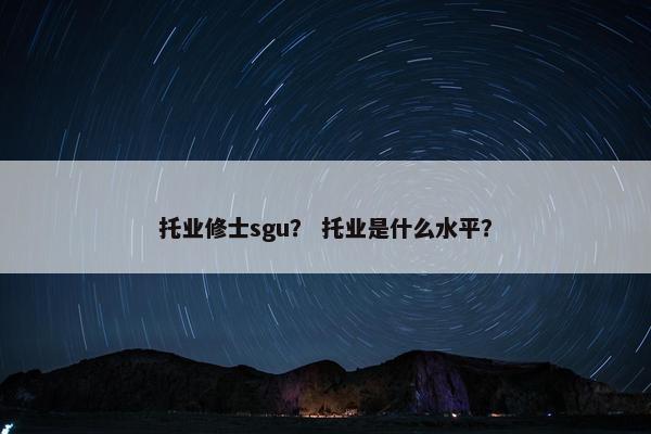 托业修士sgu？ 托业是什么水平？