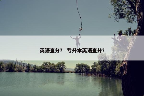 英语查分？ 专升本英语查分？