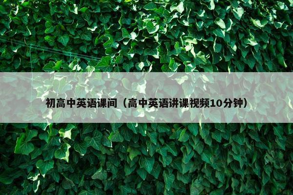 初高中英语课间（高中英语讲课视频10分钟）