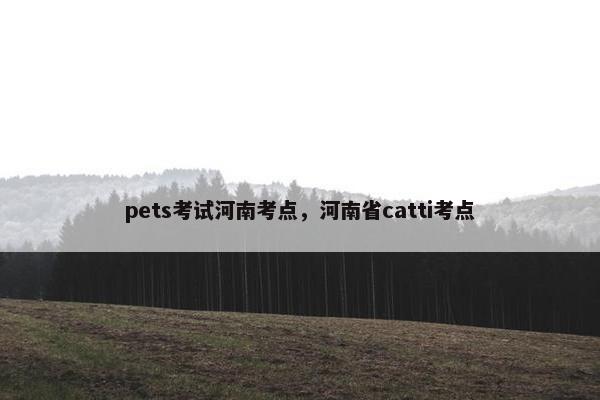 pets考试河南考点，河南省catti考点