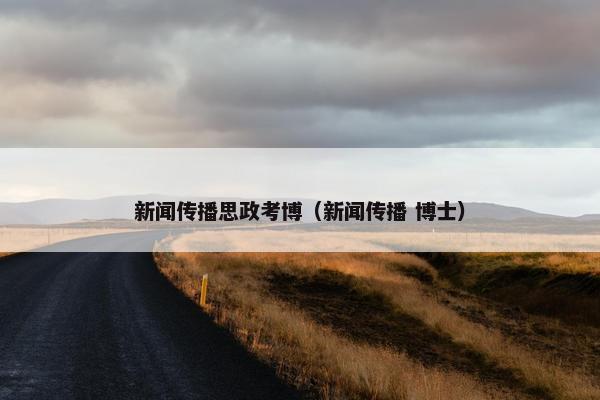 新闻传播思政考博（新闻传播 博士）