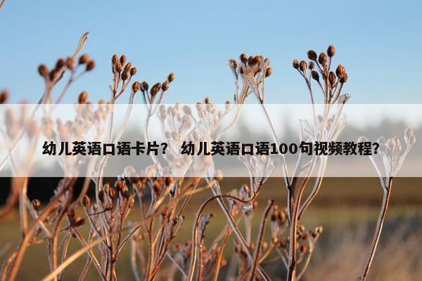 幼儿英语口语卡片？ 幼儿英语口语100句视频教程？