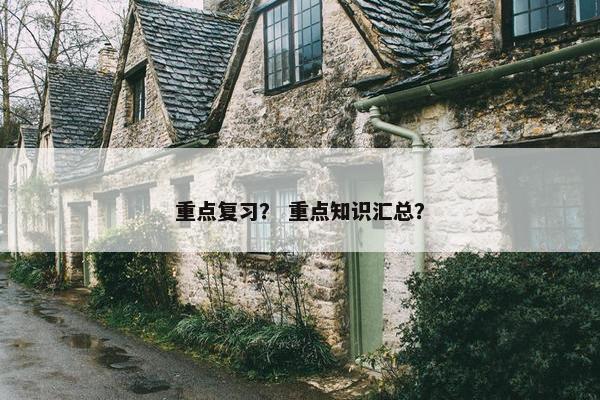 重点复习？ 重点知识汇总？