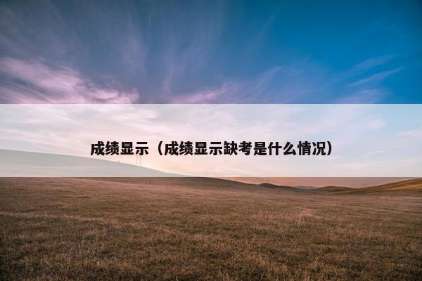 成绩显示（成绩显示缺考是什么情况）