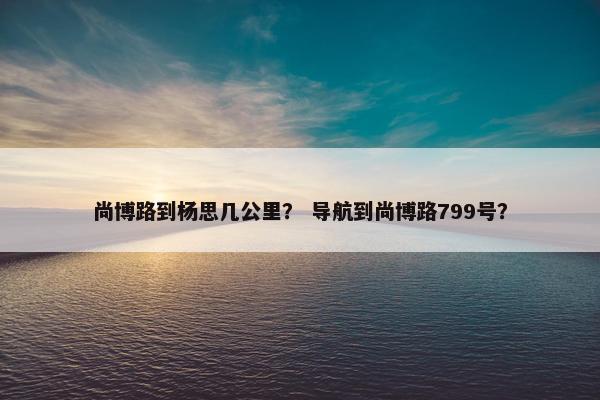 尚博路到杨思几公里？ 导航到尚博路799号？