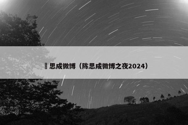 陳思成微博（陈思成微博之夜2024）