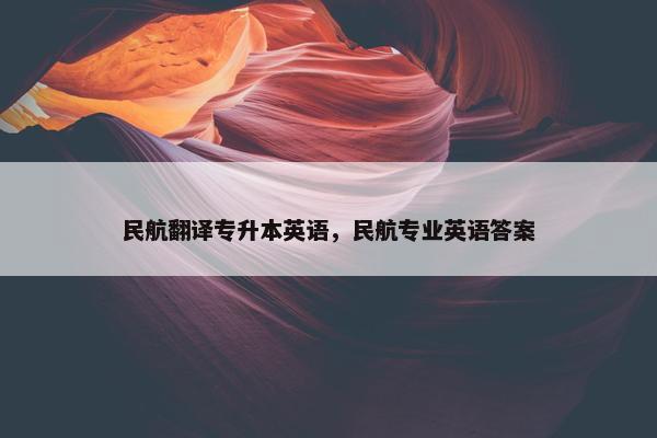 民航翻译专升本英语，民航专业英语答案