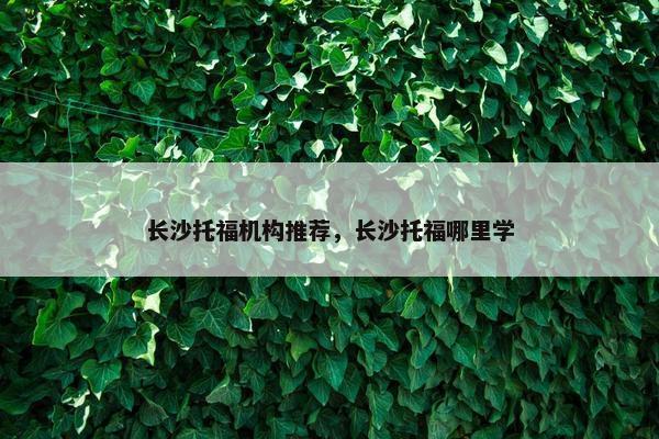 长沙托福机构推荐，长沙托福哪里学