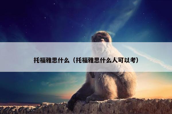 托福雅思什么（托福雅思什么人可以考）