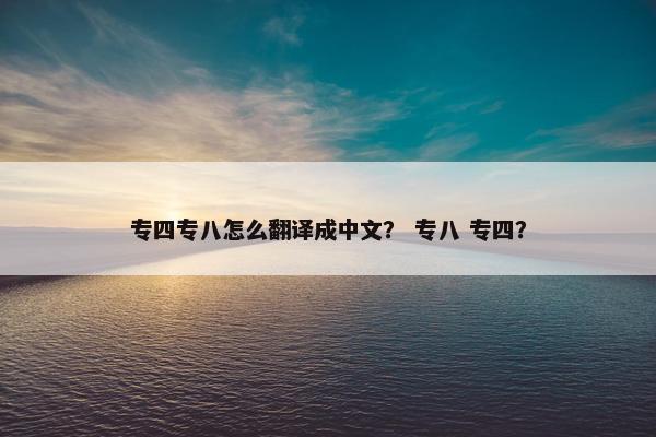 专四专八怎么翻译成中文？ 专八 专四？