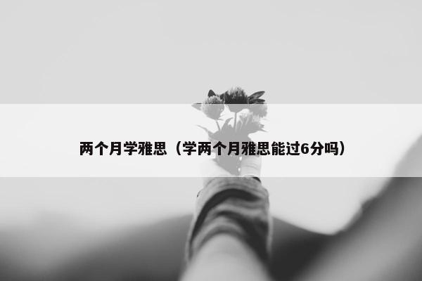 两个月学雅思（学两个月雅思能过6分吗）