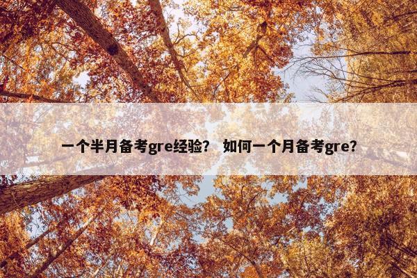 一个半月备考gre经验？ 如何一个月备考gre？