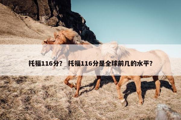 托福116分？ 托福116分是全球前几的水平？