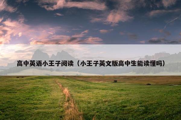 高中英语小王子阅读（小王子英文版高中生能读懂吗）
