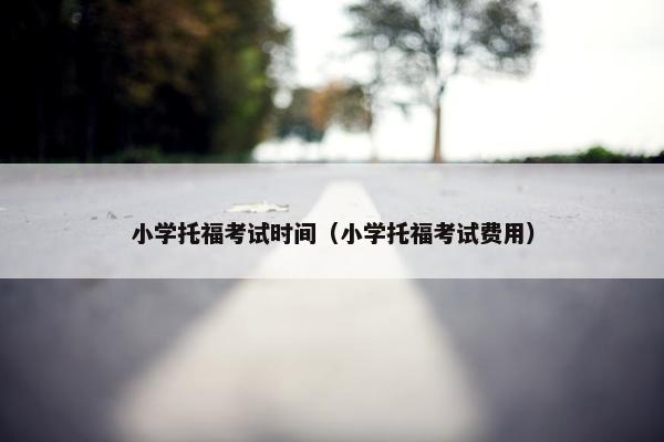 小学托福考试时间（小学托福考试费用）