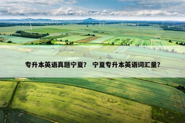 专升本英语真题宁夏？ 宁夏专升本英语词汇量？