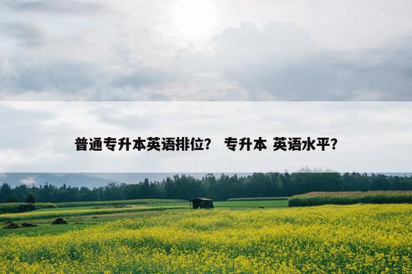 普通专升本英语排位？ 专升本 英语水平？