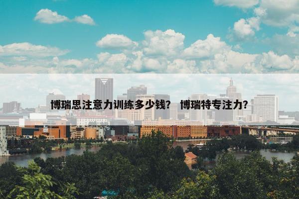 博瑞思注意力训练多少钱？ 博瑞特专注力？