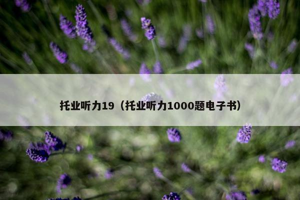 托业听力19（托业听力1000题电子书）