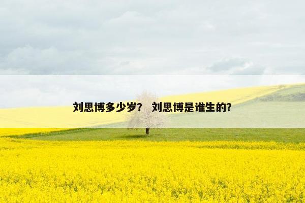 刘思博多少岁？ 刘思博是谁生的？
